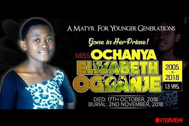 Ochanya was serially and brutally raped by her 54-year-old uncle and his son for five years till she died of complications from VVF at 13 / Photo credit: LIB