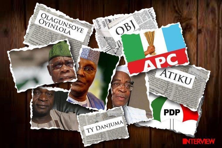 A collage of Olusegun Obasanjo, TY Danjuma, Atiku Abubakar and Olagunsoye Oyinlola