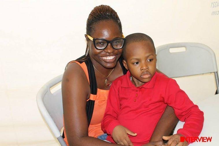 Mrs. Dooshima Okonkwo, with a younger Terna Chukwunemerem Okonkwo, who was diagnosed with autism when he was two / Photo credit: Okonkwo