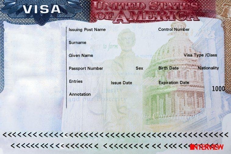 An image of a US Visa