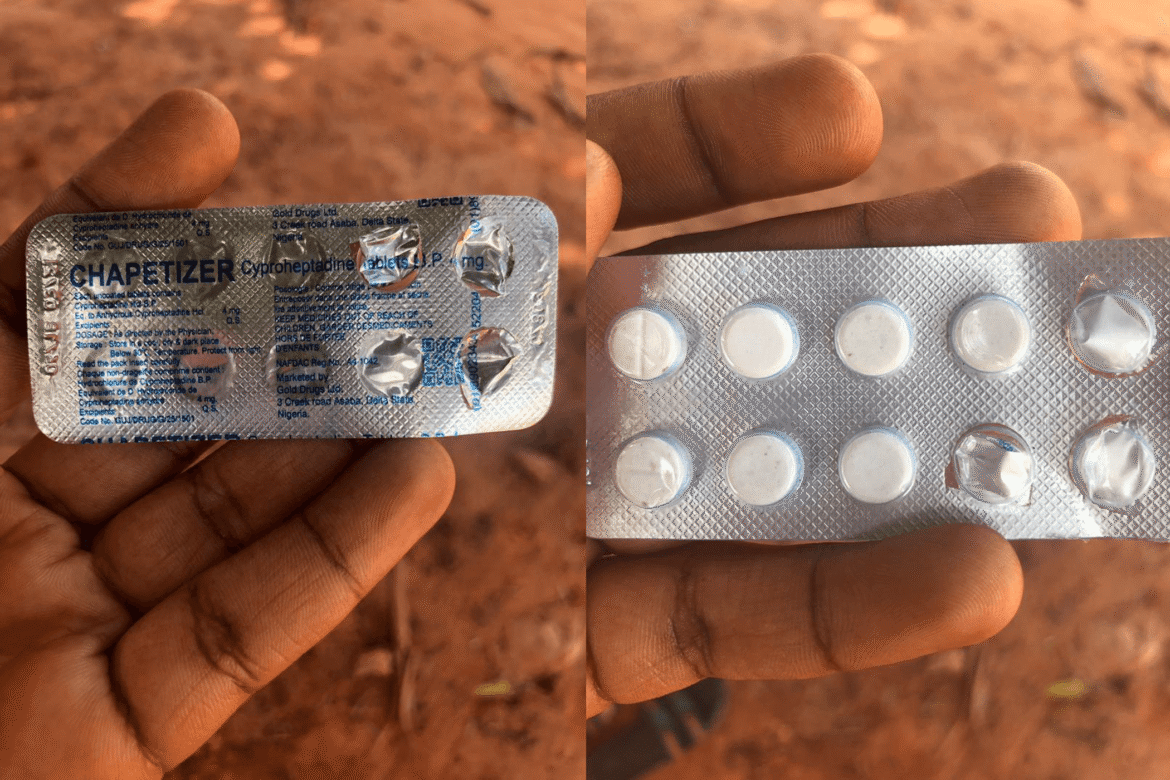 Photo images of the drug, Chaptetizer cyproheptadine, which was given to the victim before raping her.