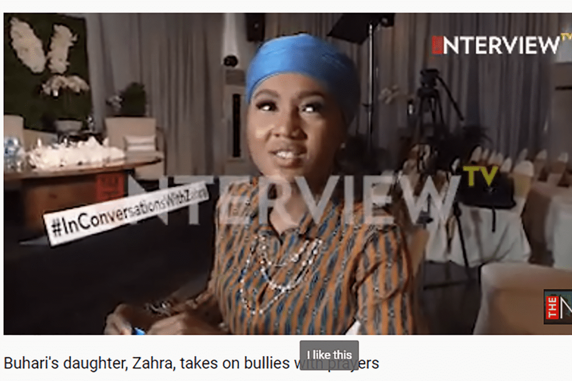 VIDEO | Buhari’s daughter, Zahra, takes on bullies with prayers