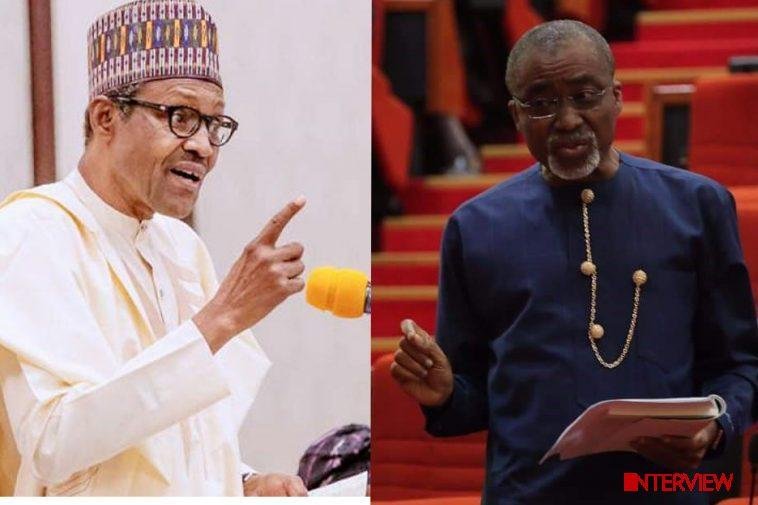 President Muhammadu Buhari and Senator Enyinnaya Abaribe