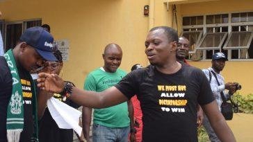 Agba Jalingo as he leaves prison on Monday / Photo credit: Fisayo Soyombo