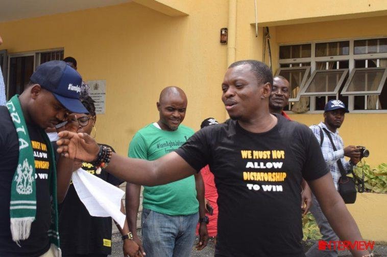 Agba Jalingo as he leaves prison on Monday / Photo credit: Fisayo Soyombo