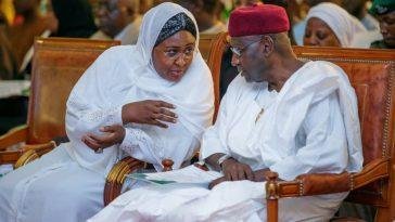 L-R First Lady Aisha Buhari and President Buhari's late Chief of Staff, Abba Kyari / Photo credit: Aisha Buhari Twitter page