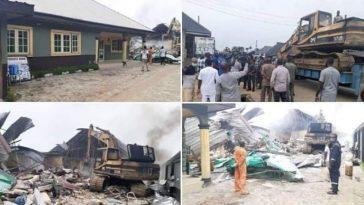 Different faces of Governor Nyesom Wike's demolition exercise on Sunday / Photo credit: Facebook