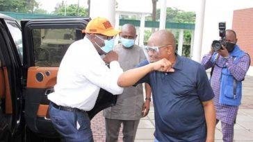 L-R Godwin Obaseki and Nyesom Wike in Port Harcourt, Rivers State / Photo credit: Twitter