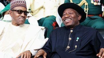 President Muhammadu Buhari and his predecessor, Goodluck Jonathan / Photo credit: newsofnigeria.com