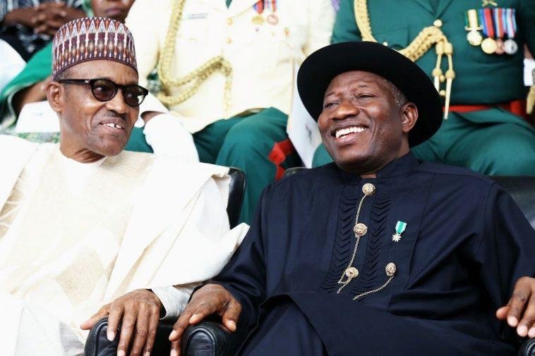 President Muhammadu Buhari and his predecessor, Goodluck Jonathan / Photo credit: newsofnigeria.com