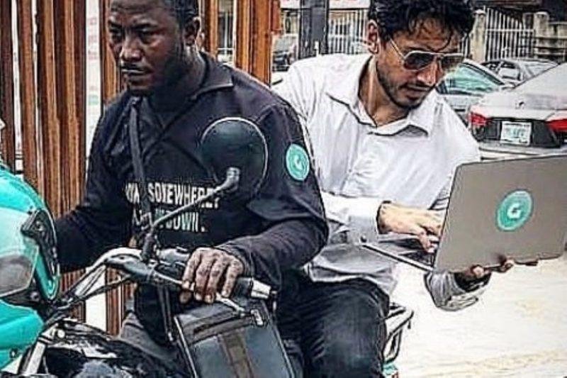 Fahim Saleh on a GOKADA in Lagos State / Photo credit: www.dailymail.co.uk