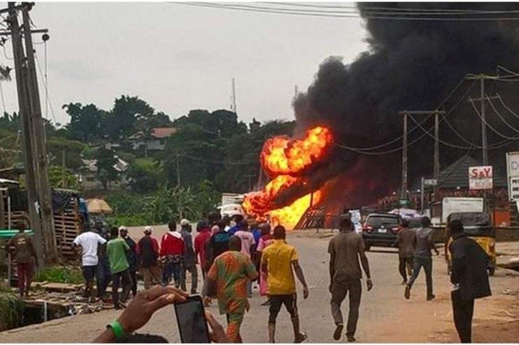 The gas tanker explosion was said to have occurred at about 3.30 p.m / Photo credit: Dailypost.ng