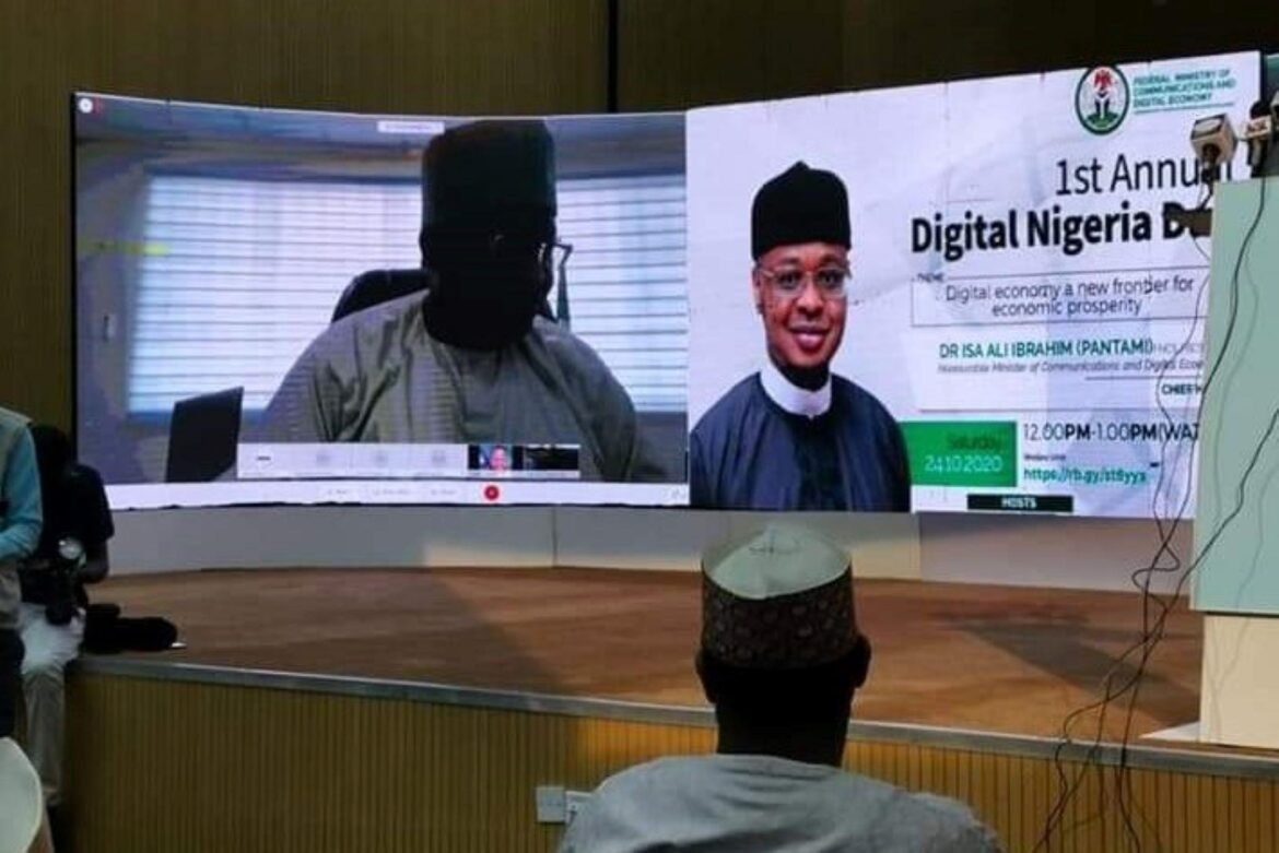 Prof. Umar Garba Danbatta, Executive Vice Chairman, Nigerian Communications Commission (NCC) (Left), delivering his goodwill message virtually from Kano during the event / Photo credit: NCC