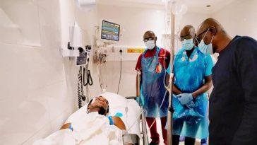 Governor Babajide Sanwo-Olu visits some of the hospitalised young people who were wounded during the Tuesday night Lekki Toll Gate Massacre.