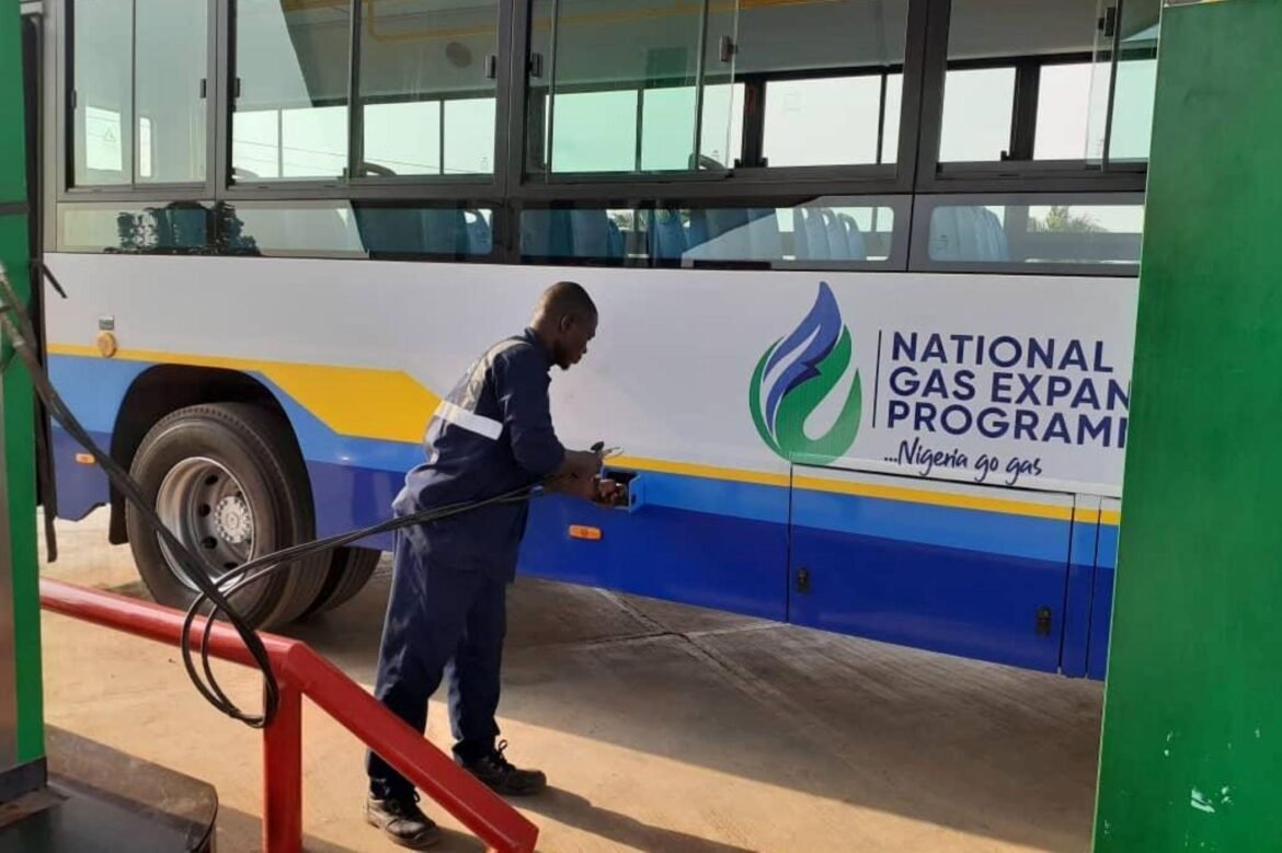 One of the CNG-powered buses.
