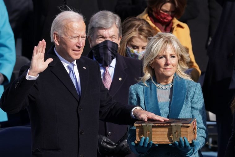 Joe Biden being sworn in as 46th president of the United States on Wednesday / Photo credit: wsj.com