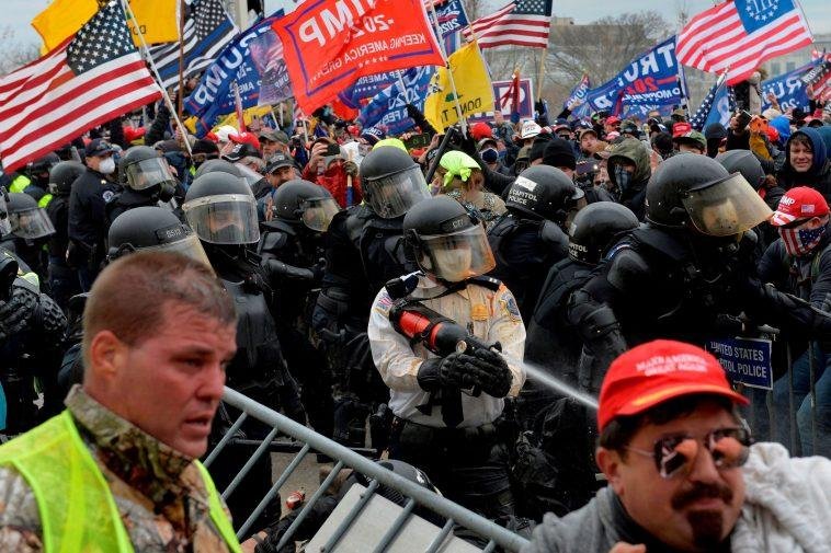 Trump supporters besiege the steps of the Capitol as the Congress works to certify the electoral college vote on Wednesday / Photo credit: Business Insider