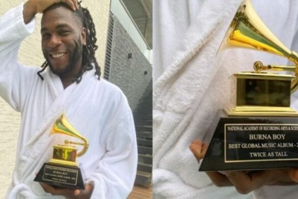 Burna Boy Receives Grammy Awards Plaque
