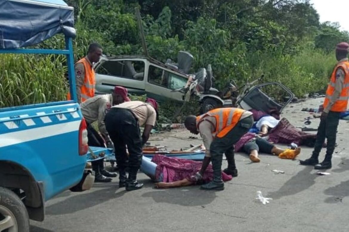 The accident involved a black commercial Toyota Hiace bus with vehicle registration number LND 742 XK / Photo credit: Premium Times