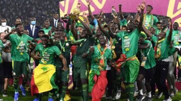 The Lions of Teranga after winning their first AFCON title / Photo credit: CNN