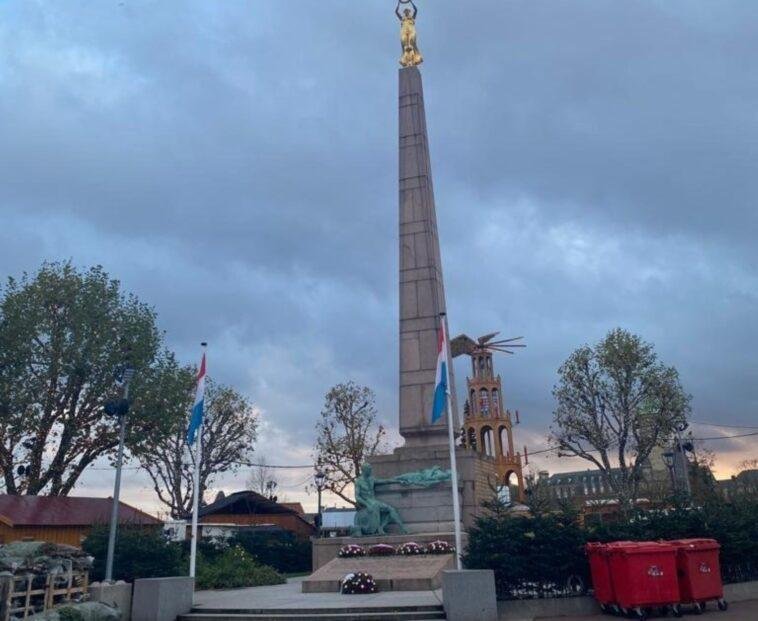 The Monument of Remembrance at Constitution Square in Luxembourg.
