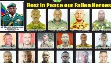 Nigerian Army Officers killed in Okuama / Photo credit: Cable